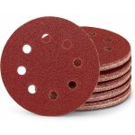 Lot de 50 disques abrasifs professionnels - 8 trous - diamtre : 125 mm - grain : 180 - pour ponceuse ...