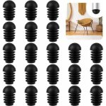 Lot de 50 embouts ronds de protection pour pieds de chaise ? caoutchouc noir ? diam�tre 19mm ? ajustement ...