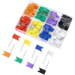 Lot de 50 �pingles � drapeau, multicolores, pour tableau d'affichage, bulletin et cartes du monde, tableau ...