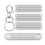 Lot de 50 mousquetons en m�tal pour porte - cl�s, fermoirs mousquetons, porte - cl�s pivotants, crochets ...