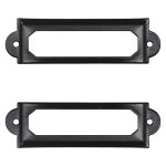 Lot de 50 porte - tiquettes en mtal noir pour bureau, bibliothque, tiroir, armoire, carte, porte - ...
