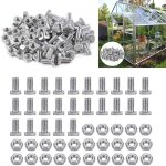 Lot de 50 serre glasshouse aluminium coup�e t�te �crous et boulons pour serre � t�te courte pour construction ...