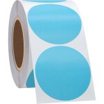Lot de 500 �tiquettes autocollantes thermiques rondes multi - usage pour imprimantes d'�tiquettes bleu ...