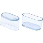 Lot de 52 embouts de pieds de chaise ovales transparents en pvc souple pour pieds de chaise et de table ...