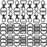 Lot de 56 porte - clés en métal ? mousquetons pivotants, anneau en d et boucle coulissante pour sac à ... Lot de 56 porte - clés en métal ? mousquetons pivotants, anneau en d et boucle coulissante pour sac à ...