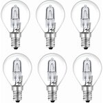 Lot de 6 ampoule halogne g45 e14 28w, dimmable blanc chaud 2700k transparent ampoule globe g45 halogne ...