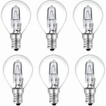 Lot de 6 ampoule halog�ne g45 e14 28w, dimmable blanc chaud 2700k transparent ampoule globe g45 halog�ne ...