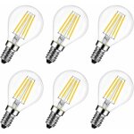 Alovez - lot de 6 ampoules led e14 6w 2700k - remplace 60w, style de filament de lampe rustique (blanc ...