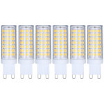 Lot de 6 ampoules led g9 5w 6000k , 360� non dimmable , ac220, 240v