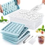 Lot de 6 bac � gla�ons avec couvercle, 99 bacs � gla�ons ronds pour cong�lateur, bac � gla�ons alimentaire, ...