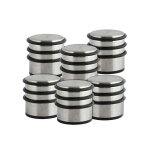 Msv lot de 6 blocs stop portes solide en inox & caoutchouc Msv lot de 6 blocs stop portes solide en inox & caoutchouc