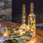 Lot de 6 bouchon guirlande micro leds 2m argent - 6x faux bouchon de li�ge avec micro leds - guirlande ...