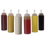 Lot de 6) bouteilles  presser en plastique de 250 ml avec couvercles - bouteilles doseuses parfaites ...