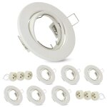 Lot de 6 cadres de spots encastr�s gu10 - blancs, douilles 230 v avec trou de base de 50 mm de diam�tre, ...