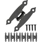 Lot de 6 charni�res m�talliques en m�tal patin� pour armoires, portes de placard, coffres, caisses style ...