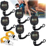 Lot 6 chronom�tre num�rique r�sistant � l'eau antichoc minuterie �lectronique de pr�cision avec boussole ...