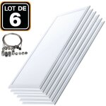 Lot 6 dalles led 40w 120x30 pmma blanc froid 6000k + 6 kits
