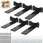 Lot de 6 etagere murale, support d'�tag�re murale, supports angulaires droits de 90 degr�s, supports ...