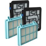 Lot de 6 filtres compatible avec philips powerpro active fc9556 / 09 aspirateur - filtre hepa, filtre ...