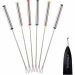 Lot de 6 fourchettes  fondue, brochettes en acier inoxydable pour fromage viande chocolat dessert - ...