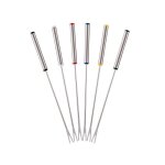 Lot de 6 fourchettes � fondue, brochettes en acier inoxydable pour fromage viande chocolat dessert - ...