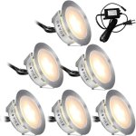 Lot de 6 spots encastrables led ext�rieur �tanches ip67 ? 800 lm ? 12v cc ? acier inoxydable ? pour �clairage ...