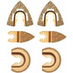 Lot de 6 lames de scie oscillantes en carbure de diamant - en demi - cercle triangulaire - universelles ... Lot de 6 lames de scie oscillantes en carbure de diamant - en demi - cercle triangulaire - universelles ...