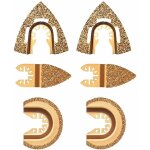 Lot de 6 lames de scie oscillantes en carbure de diamant - en demi - cercle triangulaire - universelles ...