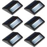 Lot de 6 lampes solaires pour terrasse d'ext�rieur, led �tanches pour rampe d'escalier, terrasse, cl�ture, ...