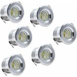 Aougo - lot de 6 mini spots encastrables au plafond led noirs mini spot led pour plafonnier d'armoire, ...