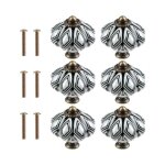 Lot de 6 noir boutons de placard ronds en c�ramique - style citrouille antique