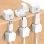 Lot de 6 d'organisateurs de c�bles magn�tiques pour bureau, fil fortement adh�sif support de chargeur ...