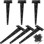 Lot de 6 paumelles en t forg�es pour portes de grange, robustes et noires, ferronnerie rustique, charni�res ...