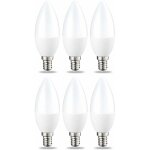 Lot de 6 petites ampoules led en forme de flamme culot edison  vis e14 6 w (quivalent 40 w) blanc chaud ...