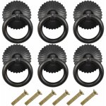 Lot de 6 poign�es de meubles vintage, boutons de meubles � anneau de tiroir pour armoires, commodes, ...