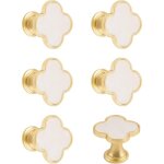 Lot de 6 poign�es de tiroir cr�atives en alliage de zinc � trou unique pour commode, armoire, porte, ...