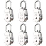 Lot de 6 poulies de levage m25 chargeant 150 kg, bloc de poulie de corde de levage pivotant en acier ...