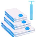 Lot de 6 sacs de rangement sous vide avec pompe manuelle (2 petits + 2 grands + 2 tr�s grands)