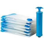 Lot de 6 sacs de stockage sous vide avec pompe - 80x120cm - bleu, sacs de stockage sous vide xxl