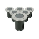 Arum lighting - lot de 6 spots encastrable de sol canyon - inox 304 - gu10 - ip67