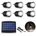 Lot de 6 spots led solaire encastrables pour ext�rieur, ip67, �tanche, 0, 2 w, � 32 mm, int�rieur ext�rieur, ...