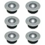 Lot de 6 spots led solaires encastrables au sol - diam�tre : 85 mm - ronds - ext�rieur r�sistant au pi�tement ...