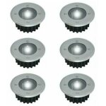 Lot de 6 spots led solaires encastrables au sol - ronds - diamtre : 85 mm - extrieur rsistant au pitement ...