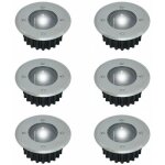 Lot de 6 spots led solaires encastrables au sol - ronds - diamtre : 85 mm - extrieur rsistant au pitement ...