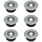 Lot de 6 spots led solaires encastrables au sol - ronds - diam�tre : 85 mm - ext�rieur r�sistant au pi�tement ...