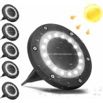Lot de 6 spots solaires encastrables 16 leds lumire solaire extrieure jardin, ip65 etanche lampe solaire ...