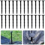 Lot de 60 piquets de fixation ancrage piquet de terre avec barbillon extra r�sistant tissu de mauvaises ...