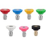 Lot de 7 buses de pulv�risation pour nettoyeur haute pression, en laiton / acier inoxydable, connexion ...