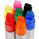Lot de 7 marqueurs acryliques � pointe large biseaut�e de 15 mm - stylo acrylique imperm�able pour pierres, ...