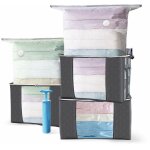 Vounot� lot de 7 sacs de rangement sous vide non - tiss� xxl - 3 housses avec poign�e, 3 sacs, 1 pompe ...